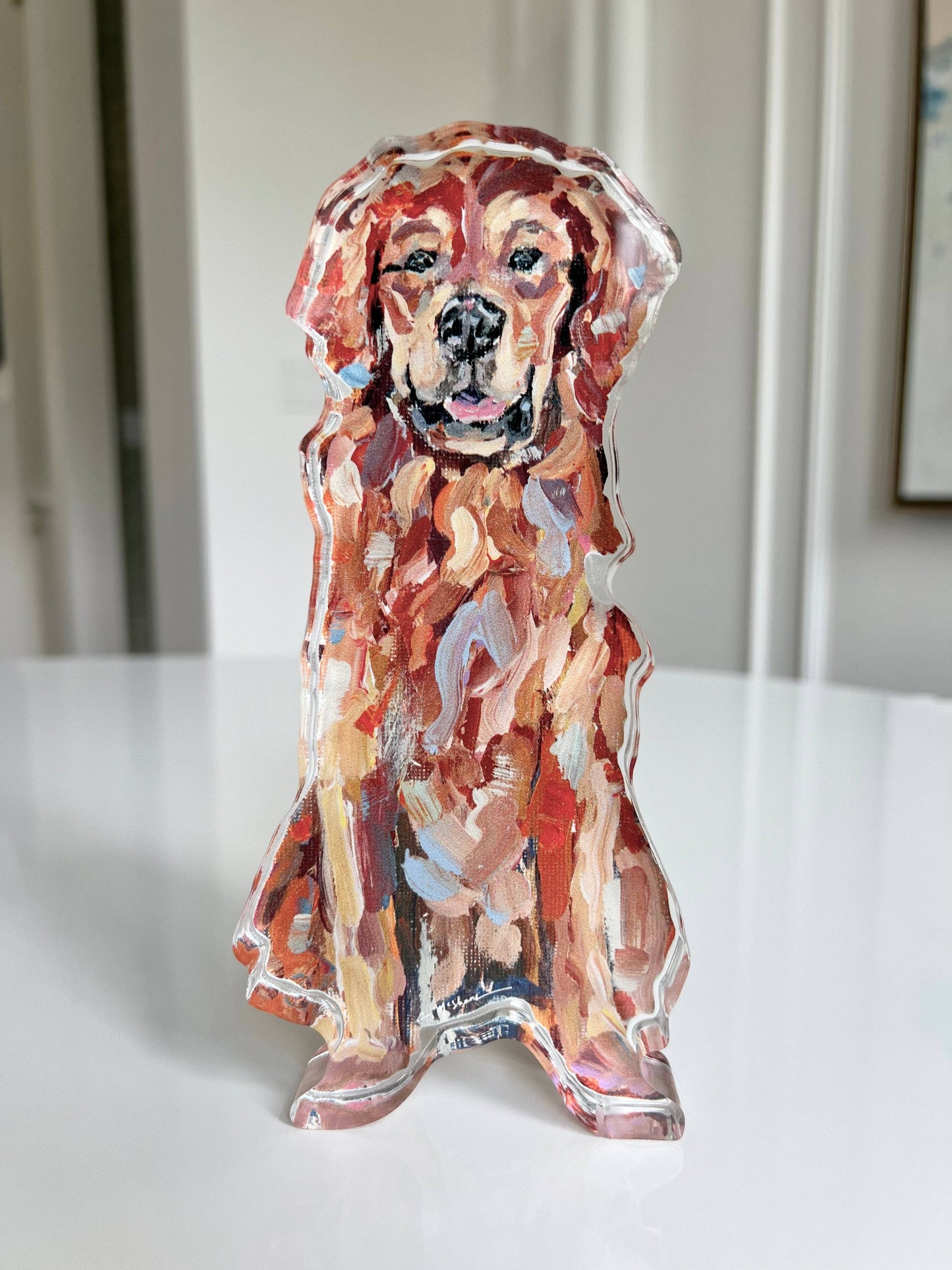"Golden Retriever Red" acrylic shelfie