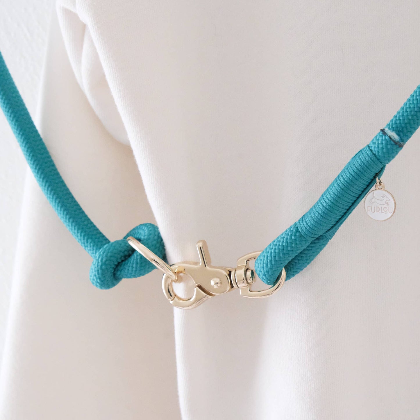 'Teal' - Hands Free Dog Braided Rope Leash
