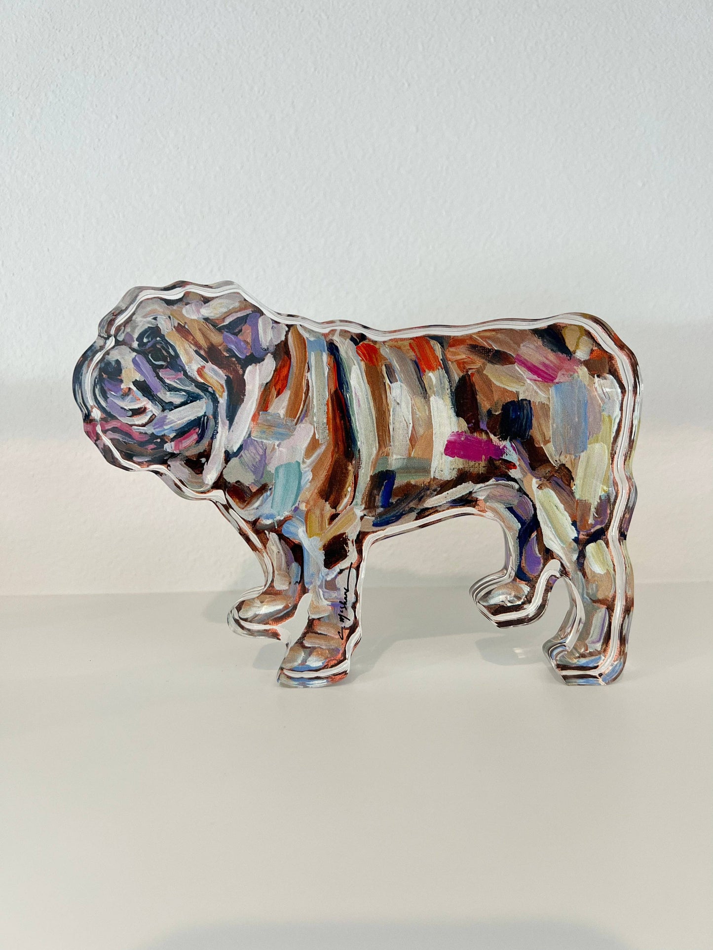 "Bulldog" acrylic shelfie