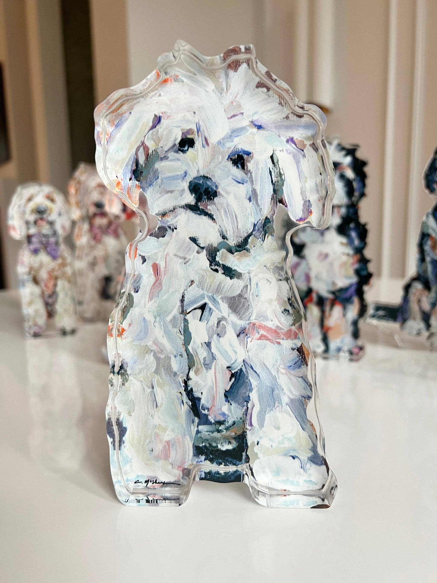 "Maltipoo White" acrylic shelfie