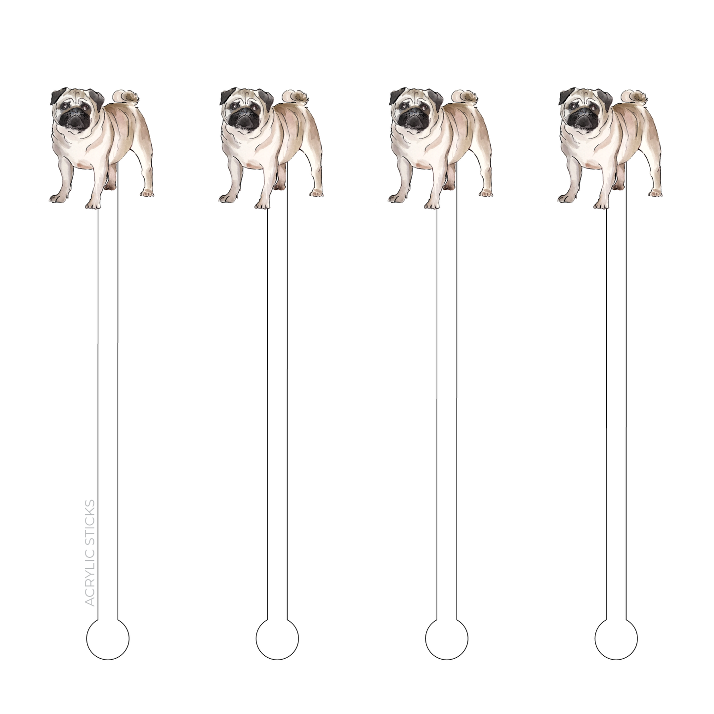MR. PUG ACRYLIC STIR STICKS