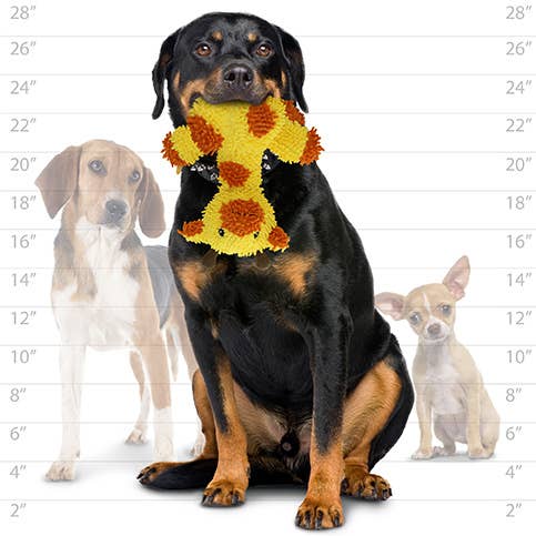 Mighty Microfiber Ball Med Giraffe, Durable, Squeaky Dog Toy
