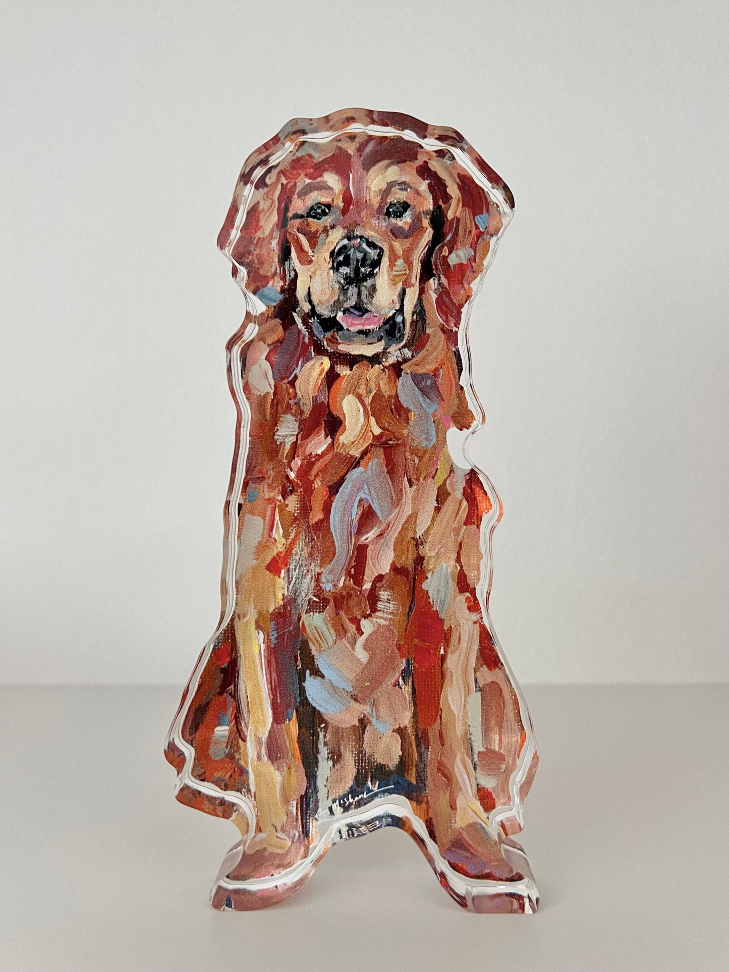 "Golden Retriever Red" acrylic shelfie
