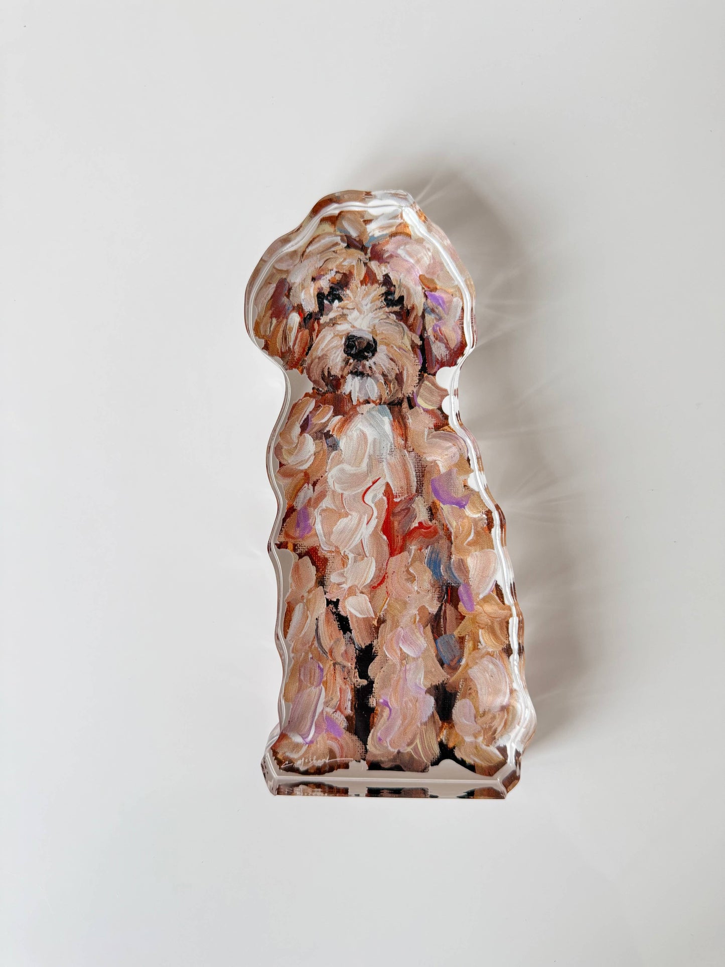 “Goldendoodle Classic” acrylic shelfie