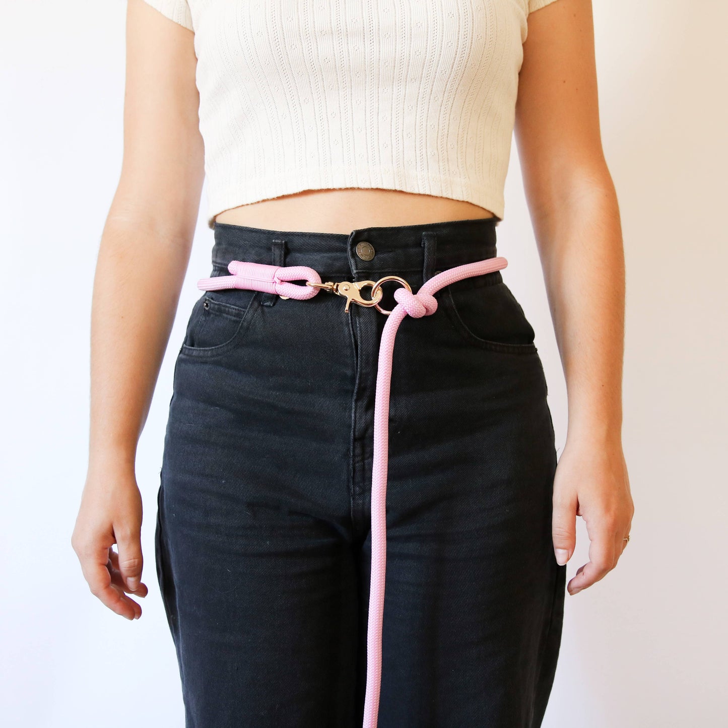 'Baby Pink' - Hands Free Dog Braided Rope Leash