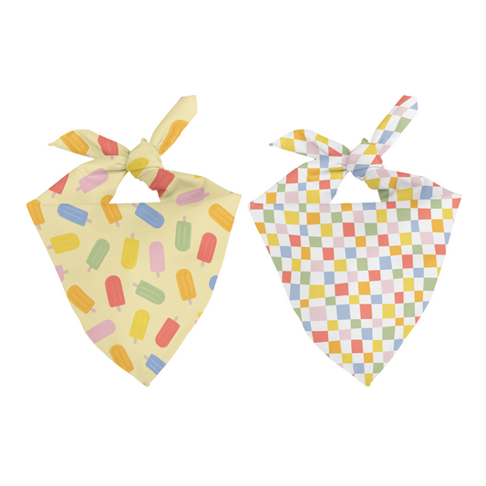 Popsicle Double Sided Tie & Snap Dog Bandana
