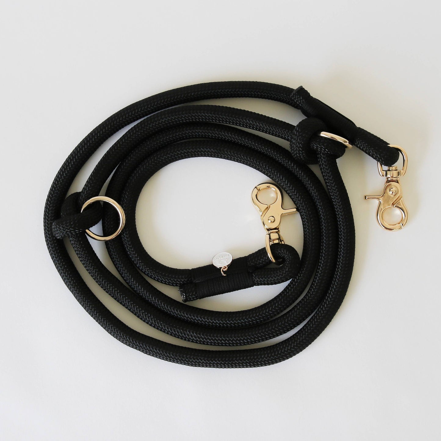 'Black' - Hands Free Dog Braided Rope Leash