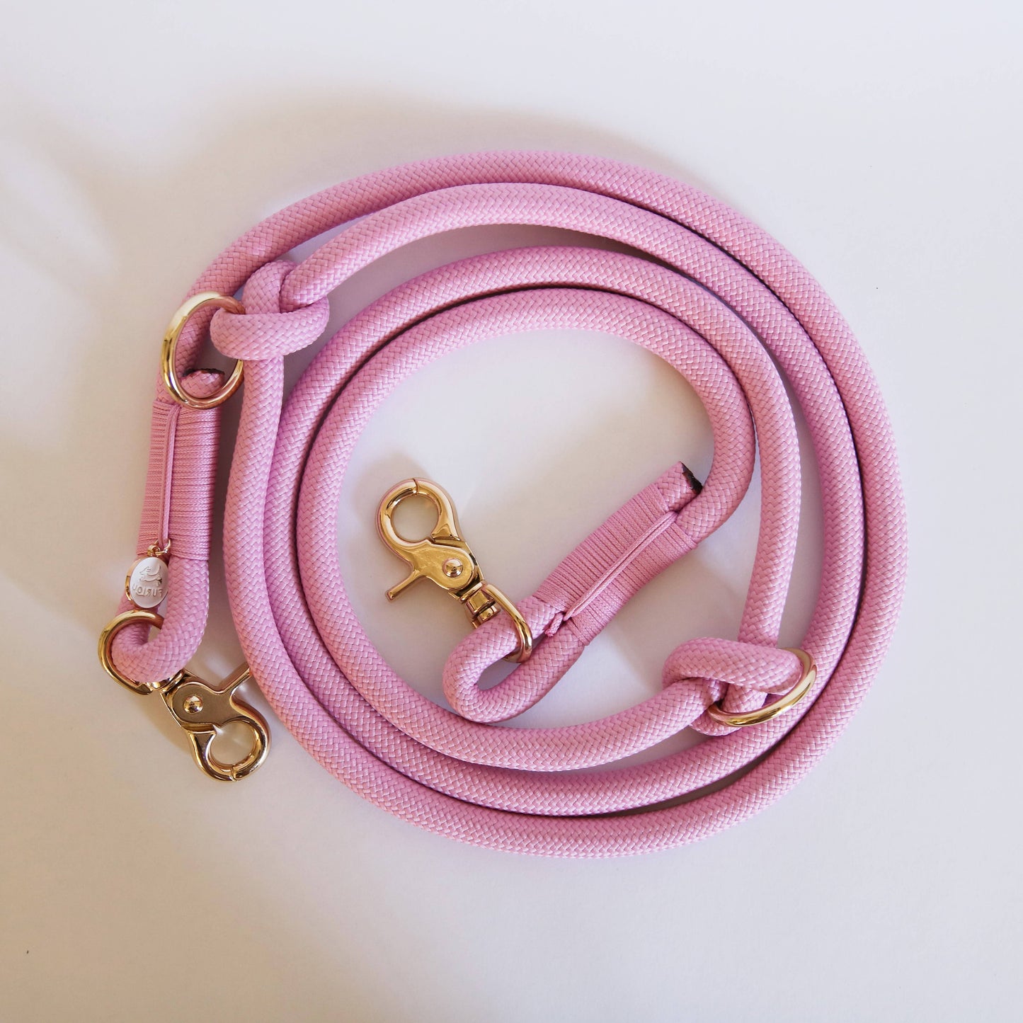 'Baby Pink' - Hands Free Dog Braided Rope Leash
