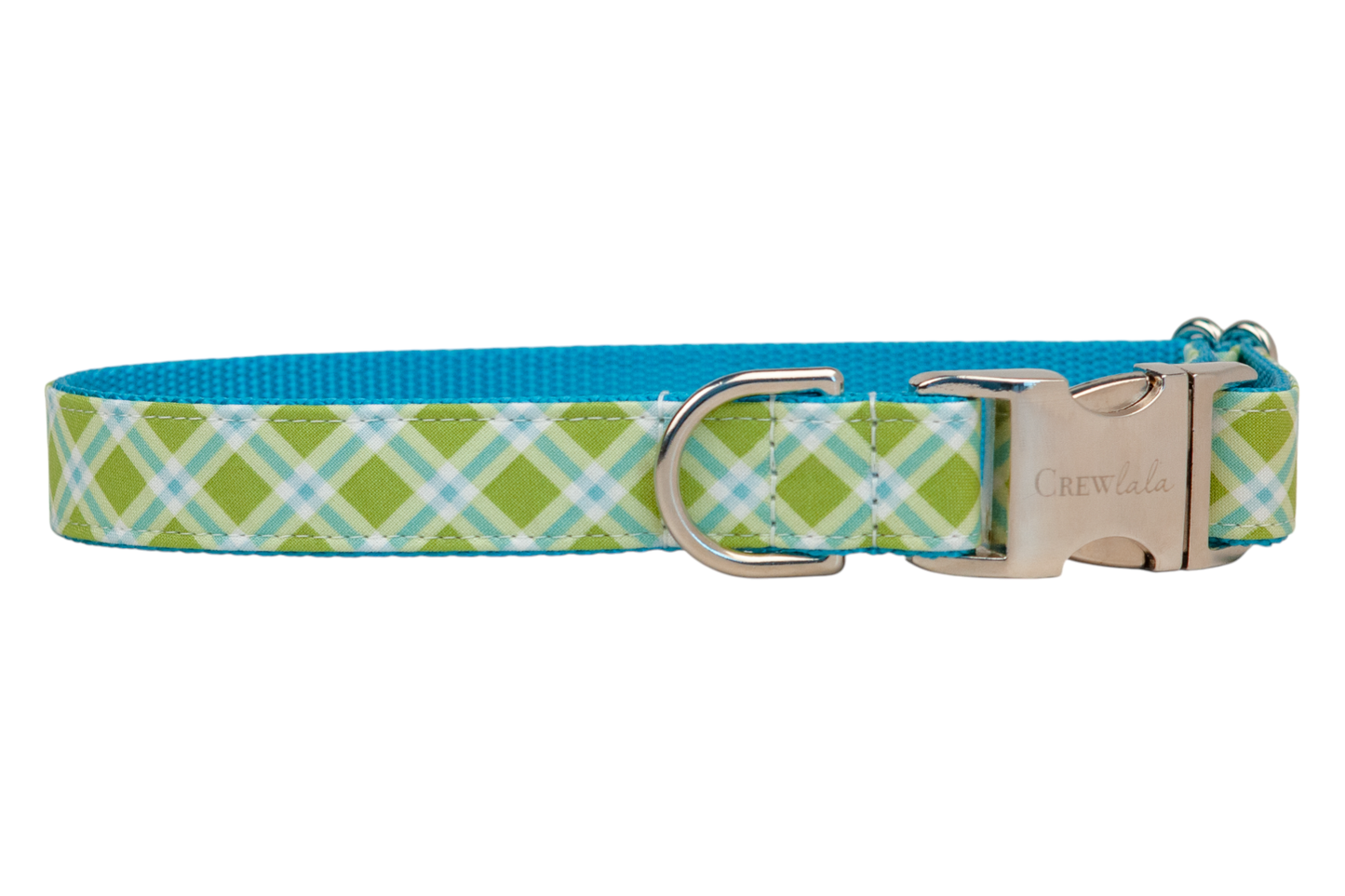 Limeade Plaid Bow Tie Dog Collar