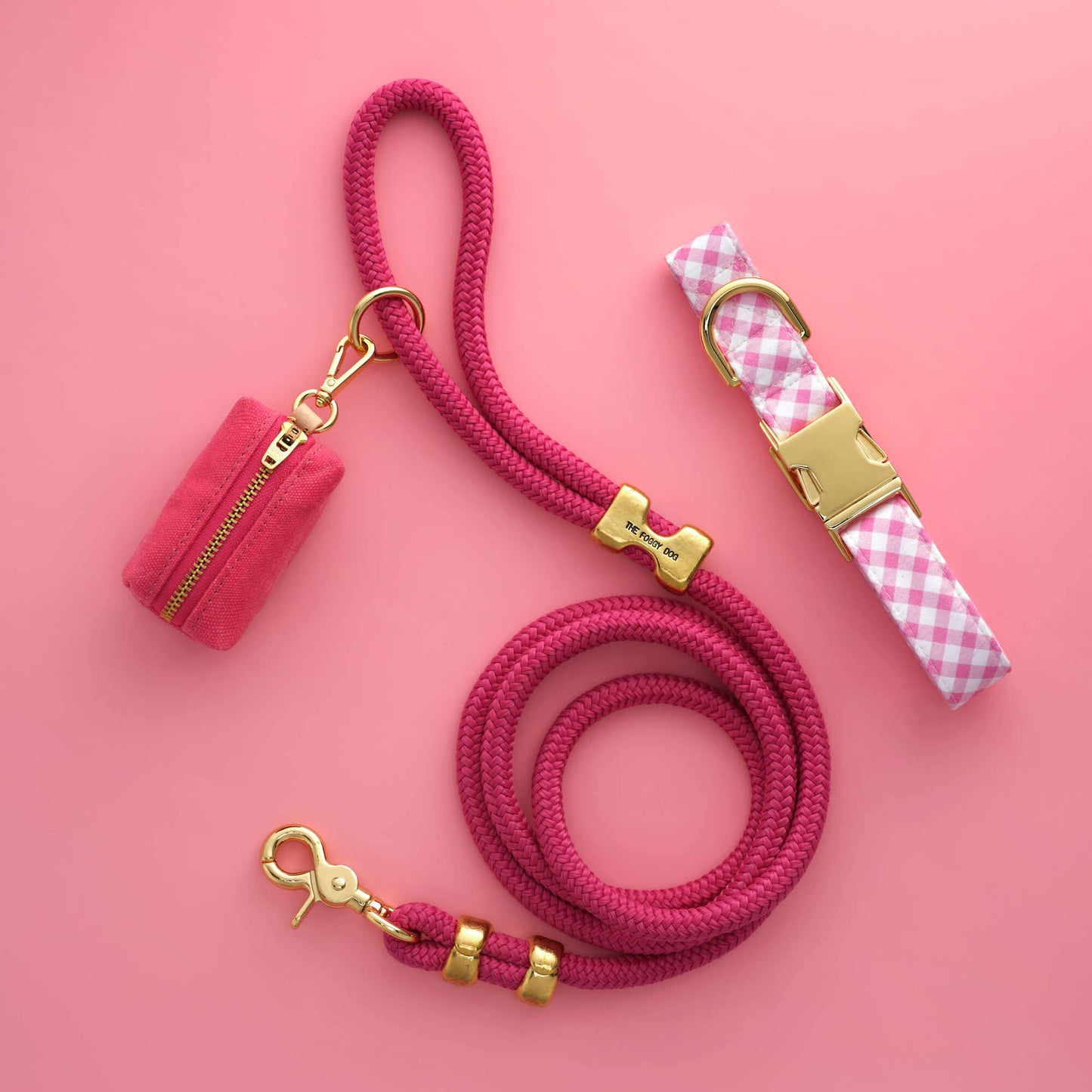 Hot Pink Valentine's Day Marine Rope Dog Leash