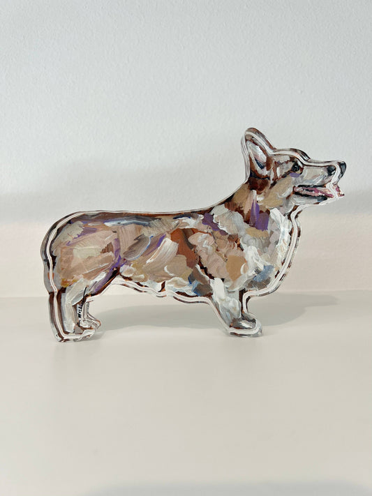 "Corgi Blonde" acrylic shelfie