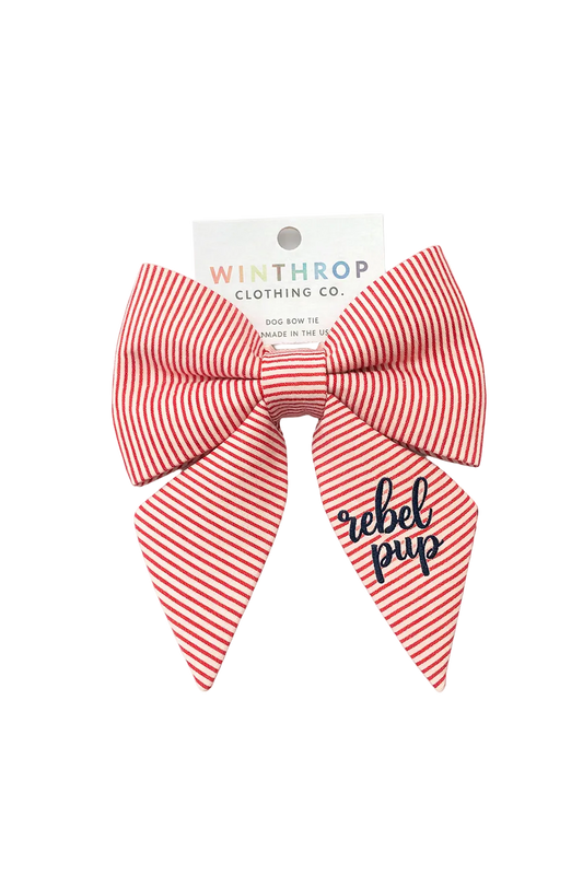 Rebel Pup Stripe Bow