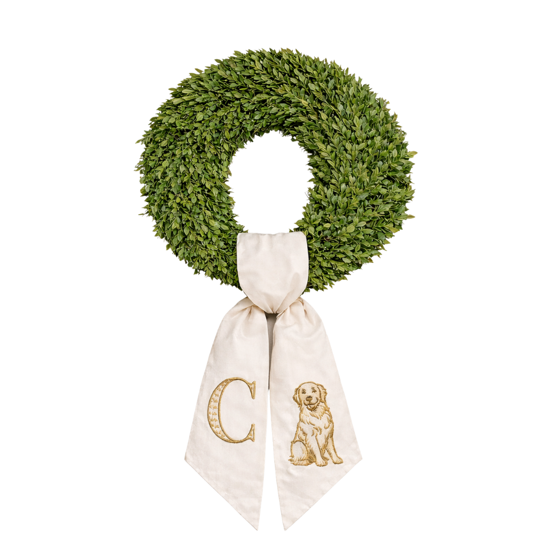 Heirloom Pup Wreath Sash