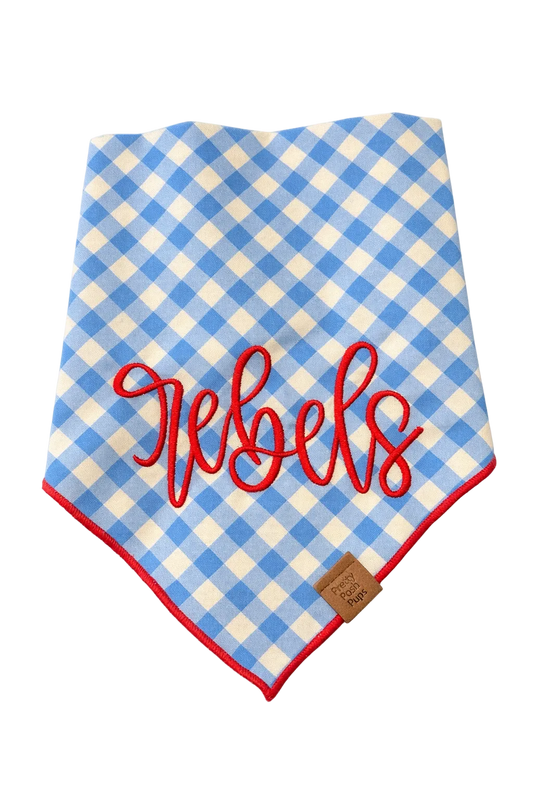 Classic Blue Rebels Gingham Bandana