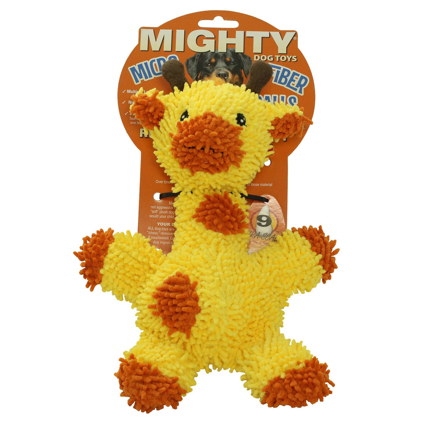 Mighty Microfiber Ball Med Giraffe, Durable, Squeaky Dog Toy