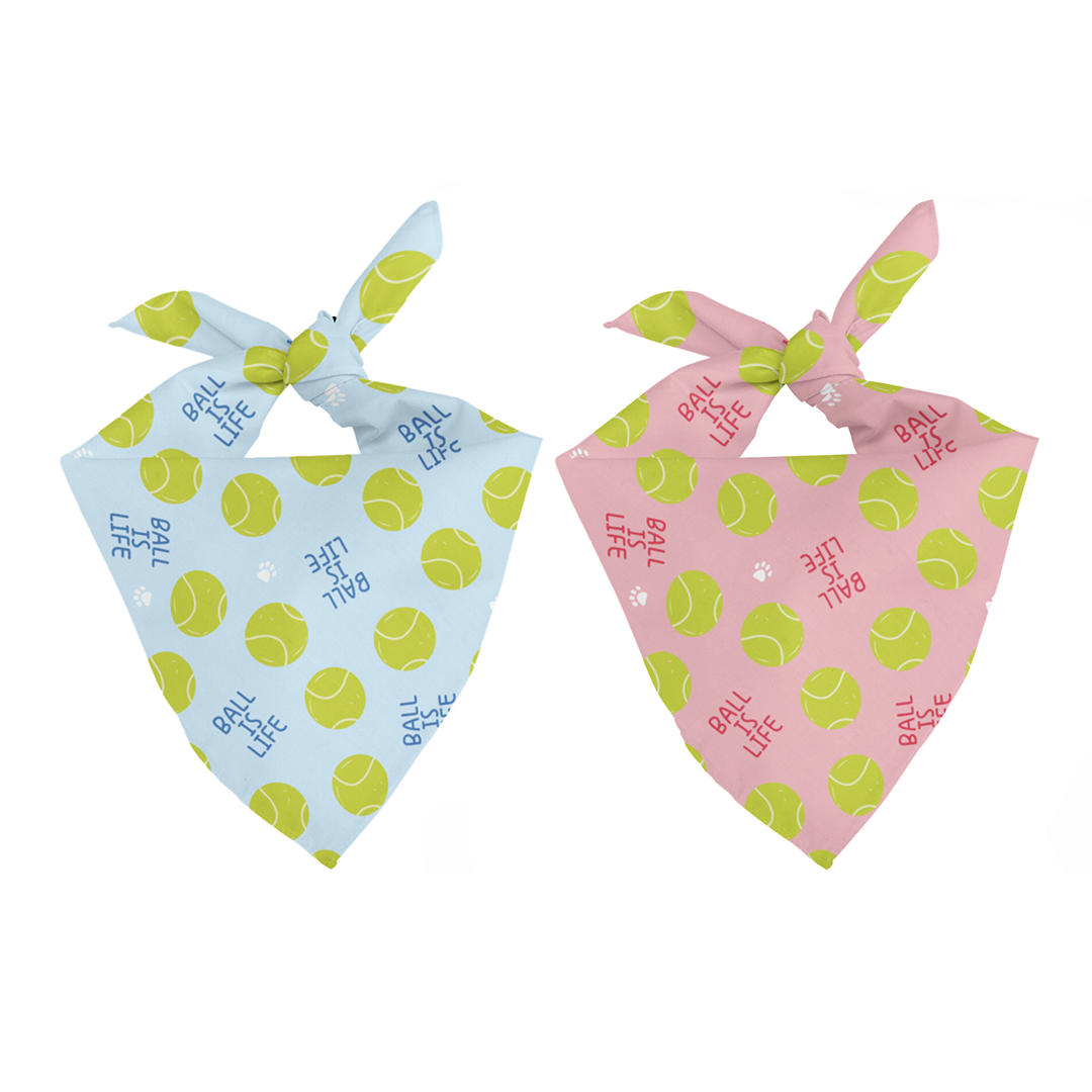Ball Is Life Double Sided Tie & Snap Dog Bandana