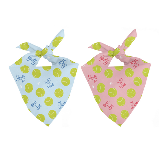 Ball Is Life Double Sided Tie & Snap Dog Bandana