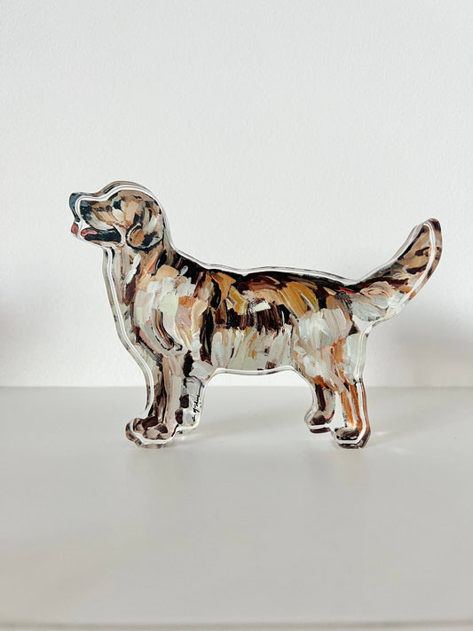 "Golden Retriever Dark" acrylic shelfie