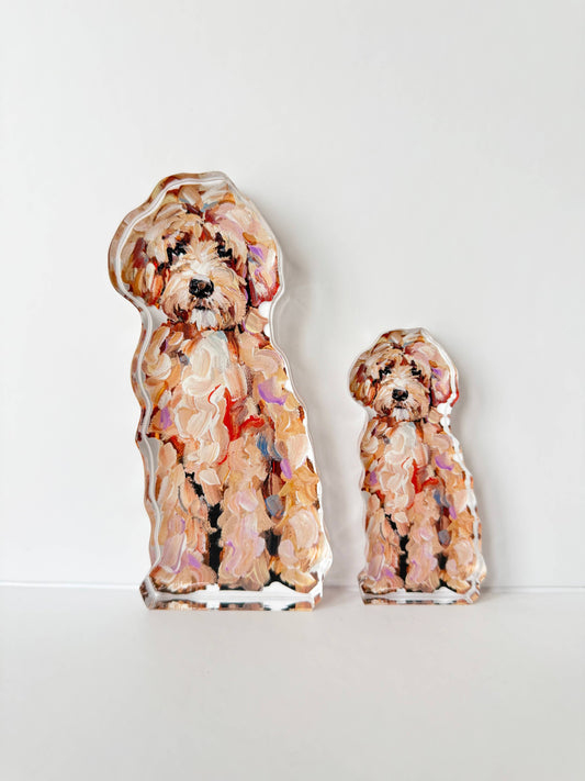 “Goldendoodle Classic” acrylic shelfie
