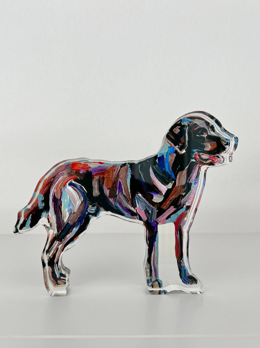 "Chocolate lab" acrylic shelfie